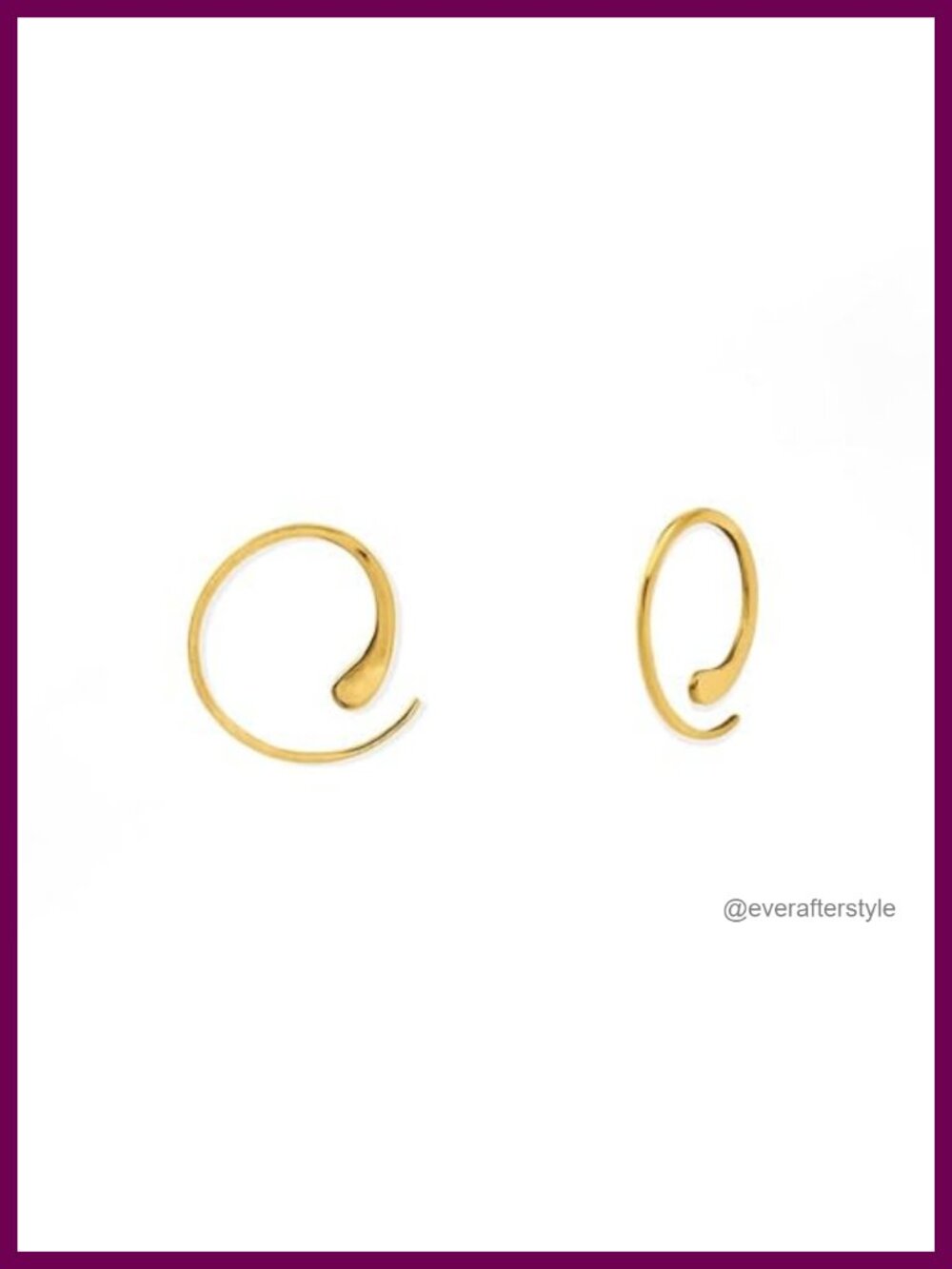 Sterling Silver Pull Through Hoop Earrings Hypoallergenic
